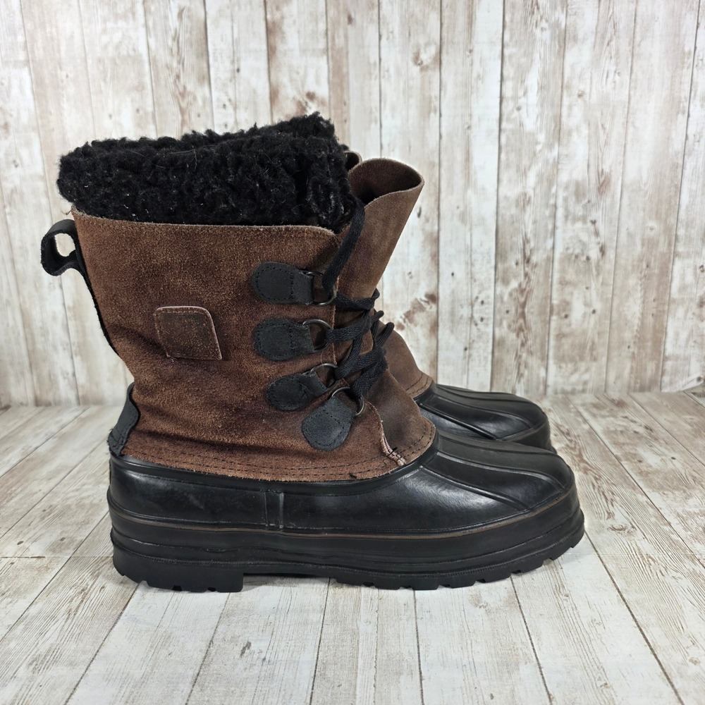 LaCrosse Womens Brown Suede Black Rubber‎ Fur Lined Winter Snow Boots Size 8